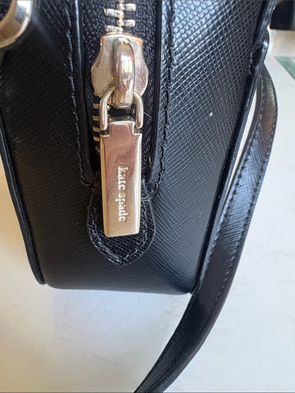 kate spade, Cream, Tan and white White with Black Leather straps Crossbody